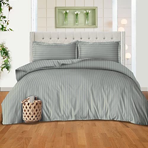 Housse de couette lavable en machine parure de lit super king size grise - 3