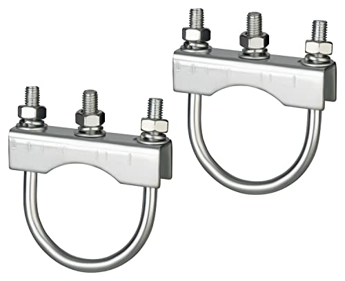 2x Stützradhalterung 70mm für PKW Anhänger, Stützradschelle für runde Deichseln, Rohrschellen aus Stahl, Anhängerzubehör und Nachrüstung