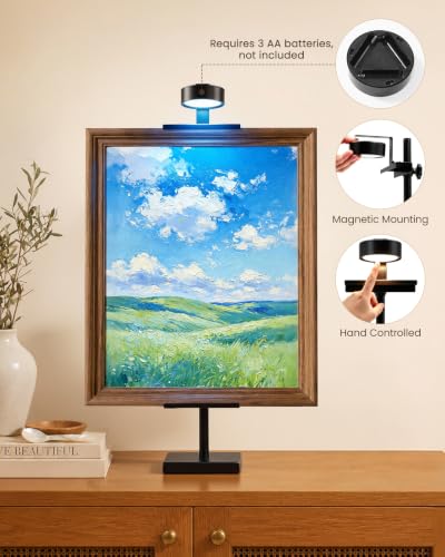 Victawks Adjustable Tabletop Easel Stand with Picture Frame Light, Picture Easels for Display Up to 29" H, Metal Picture Frame Holder Stand Table for Art, Photo (Black) - Image 4