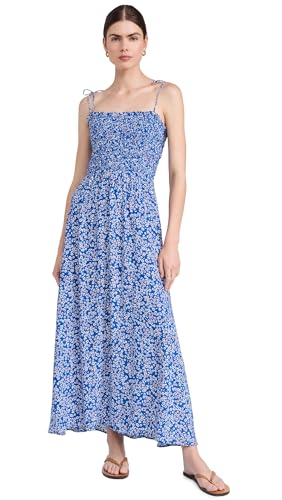 Madewell Women's Smocked Tie Strap Midi Dress, Blue Ditsy, 10 at Amazon Women's Clothing store Madewell Women's Smocked Tie Strap Midi Dress, Blue Ditsy, 10 at Amazon Women's Clothing store