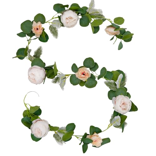 VIKINGS PANDA 6Pcs 37Ft Fake Peonies Artificial Flowers Real Touch