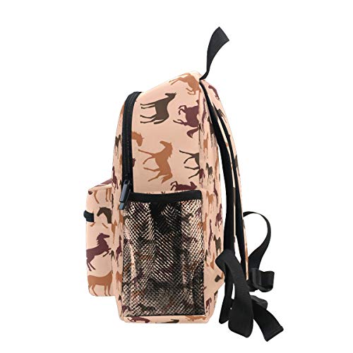 Orezi Cute Kids Backpack, Horse Seamless Pattern Toddler Schoolbag Preschool Bag Travel Bacpack For Little Boy Girl #TOP3