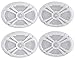(4) Rockville RMSTS69W 6x9 2000w Waterproof Marine Boat Speakers 2-Way White