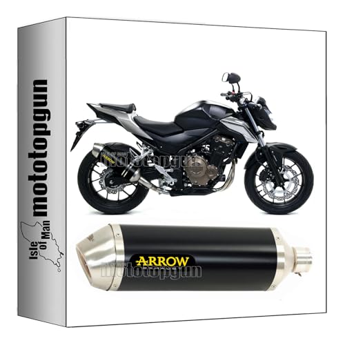 Tubo de escape Arrow aluminio negro para rutas y ciudad en Honda CB 500 F