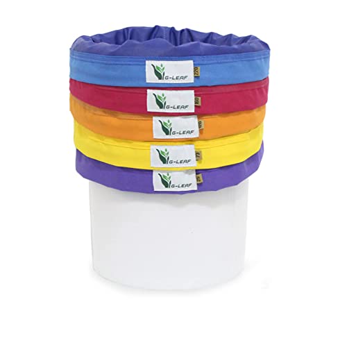 G-LEAF Bubble Bag 600D 20L 5 Gallon 5 Beutel Luftblasenbeutel Extraction Essenz Pflanzsäcke 25 Mikron Presssieb und Aufbewahrungsbeutel Kit für Kräuterextraktion und Produktion