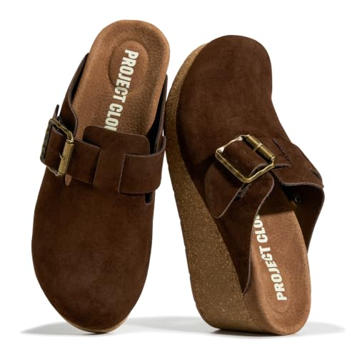 Project Cloud Genuine Leather Platform Clogs for Women - Womens Mules