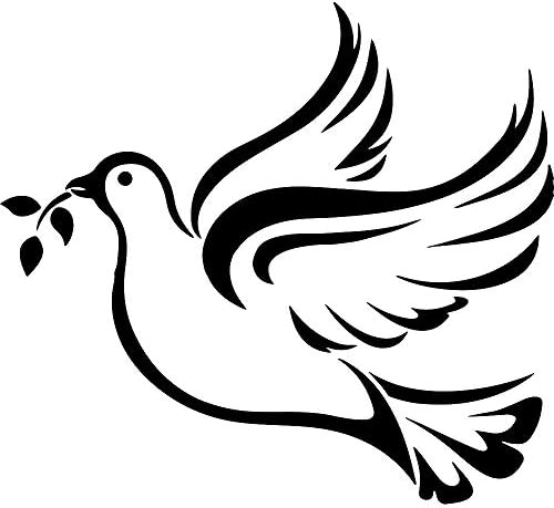 Angdest Christian Christian Symbol Dove Peace (Black) (Set of 2) Premium Waterproof Vinyl Decal Stickers for Laptop Phone Accessory Helmet Car Window Bumper Mug Tuber Cup Door Wall Decoration