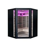 Home Deluxe Infrarotkabine NERO XXL – Schwarz, Hemlock (190 x 150 x 150 cm) | Luxuriöses Design & leichte Montage