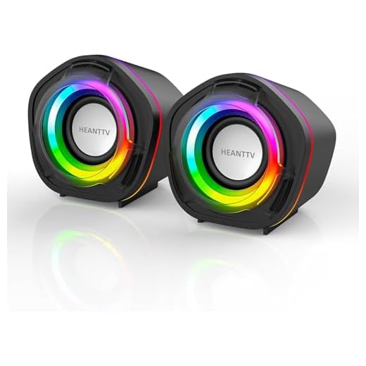 HEANTTV Enceinte d'ordinateur Mini Enceinte avec stéréo 6 W USB Powered 3,5 mm AUX-in Haut-Parleur Portable pour PC, Ordinateur Portable, Ordinateur Portable, Bureau (Noir) (Multicolore)