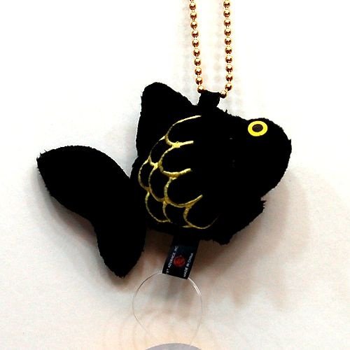 Amazon.co.jp: 金魚鈴 デメキン マスコットキーホルダー BLACK : おもちゃ