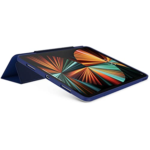 Image of OtterBox - Symmetry Series 360 Elite Case for 12.9 inch iPad Pro 3rd-6th Gen, Scratch-Resistant Tablet Case with Folio and Apple Pencil Holder (Yale Blue)