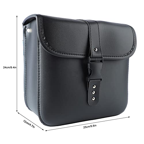 1 par de alforjas para motocicleta, bolsa lateral resistente de cuero PU impermeable para herramientas miniatura 2