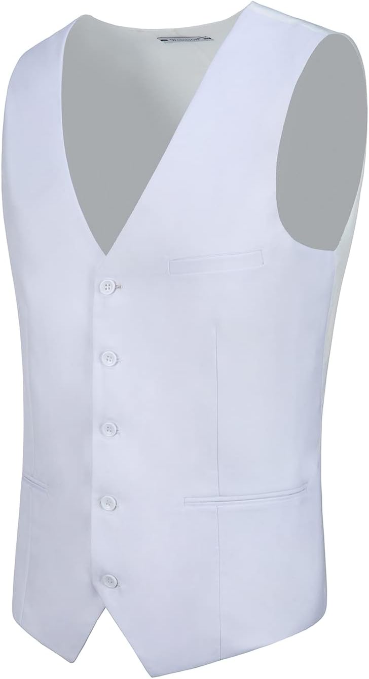 Men's Suits Vest V-Neck Sleeveless Slim Fit Jacket Groomman Casual Suit Vests for Wedding Formal Party Tuxedo for Men - Image 2
