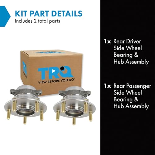 Image of TRQ Rear Wheel Bearing and Hub Assembly Set with ABS Sensor 2 Piece for 16-17 Honda Civic 18-21 Civic Touring LX EX-L Sport EX Sport Touring 2018 LX-P EX-T 18-20 SI 19-22 Insight