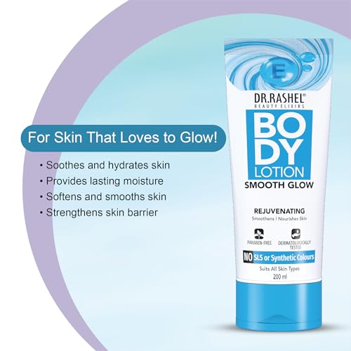 Image of Dr. Rashel Smooth Glow Body Lotion | With Aloe Vera & Shea Butter | Deep Hydration & Rejuvenation | Paraben-Free, No SLS | For Soft, Glowing & Nourished Skin | 200ml