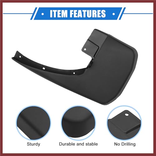 Image of Mud Flaps Kit Compatible for Nissan Frontier 2005-2023, Quality Plastic Black Front and Rear Splash Guards Replace Parts