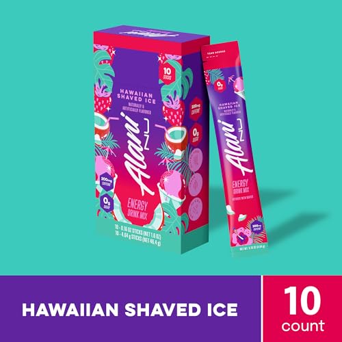 Image of Alani Nu HAWAIIAN SHAVED ICE, Energy Sticks Drink Powder, 200mg Caffeine, Pre Workout Performance with Antioxidants, On-The-Go Drink Mix, Biotin, B Vitamins, Zero Sugar, 5 Calories, 10 Pack