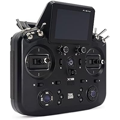 FrSky Tandem X18 Radio Transmitter Dual-Band 2.4GHz & 900MHz TD System 4ms Low Latency Color Touchscreen |ETHOS OS Metal Hall Gimbals 24CH Access/ACCST D16 / TD Receiver Compatible(Black)