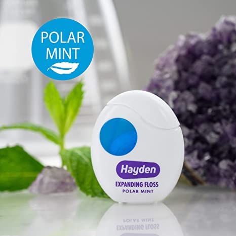 Hayden Clean+ Dental Floss | 15 Pack | Polar Mint With Anti Tartar Actives For Gentle Care | Travel Size, 3 Yrds Per Unit (45 Yards Total) #TOP4
