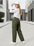 JiAmy Dziewczęca bluza z długim rękawem i spodnie bojówki stroje moda jesień casual sport streetwear 7-12 lat, Głęboka zieleń, 9-10 Years