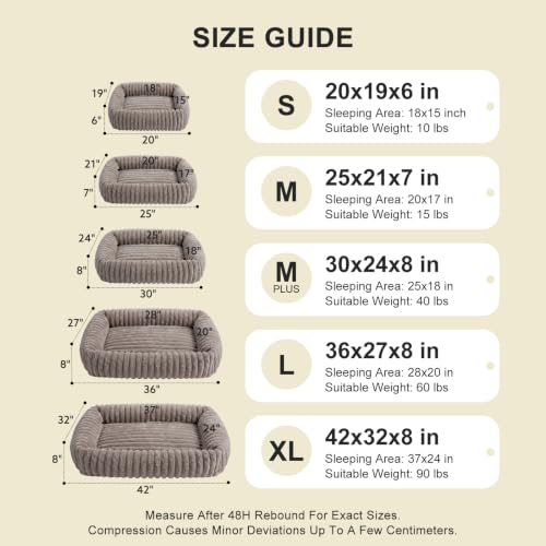 Image of FURTIME Medium Dog Beds for Medium Dogs Washable, Orthopedic Dog Bed, Rectangle Warming Soft Calming Sleeping Puppy Bed Durable Pet Bed with Anti-Slip Bottom