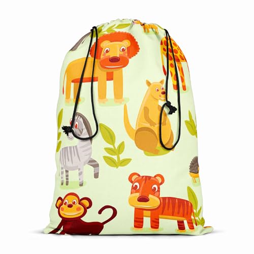 Image of ArtzFolio Cartoon Animals D1 | Reusable Sack Bag | Bag for Gym, Storage, Vegetable & Travel