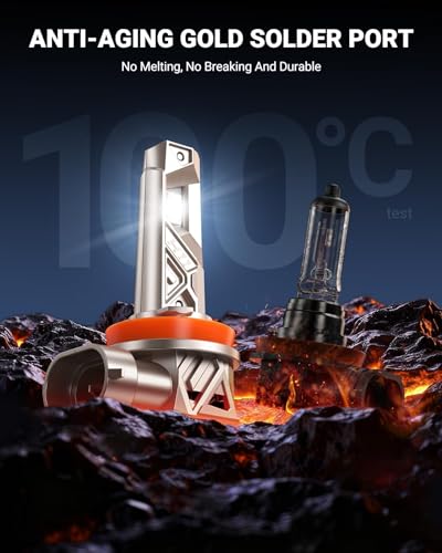 Image of SEALIGHT H11 Bulbs or H8 /H9 /H16 Light, 96,000LM 1000% Bright S6 Pro H11 Bulb with 2026 4th LED Chips, 70000hrs+ Lifespan Drving Light, 6500K White 1:1 Design Plug and Play Fog Light, Pack of 2