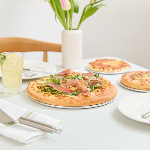 Restaurantware 11 Inch Aluminum Pizza Pan 12 Count Wide Rim Silver Pizza Pan, Heat Conductive Round Pizza Tray, Lightweight Corrosion-Resistant Serving Tray For Restaurant Or Home Use by Restaurantware - Image 8