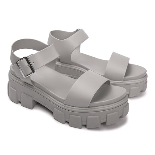 Image of Luffymomo Women's Platform Wedge Sandals | Chunky Heels Ankle Strap Shoes Open Toe Summer Adjustable Sandals, Lug Sole