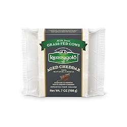 Kerrygold Aged Cheddar, 7 Ounce All-Natural Irish Cheddar Made with Milk from Grass-Fed Cows