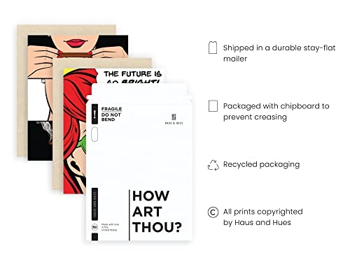 Pop Art Prints Set Of 4 By Haus And Hues | Banksy Wall Art & Pop Art Wall Decor & Painting, Weed Decor & Poster For College Dorm | Makeup Room Decor | Dorm Room Poster | Unframed | 8” X 10” | (Pop Art) #TOP2