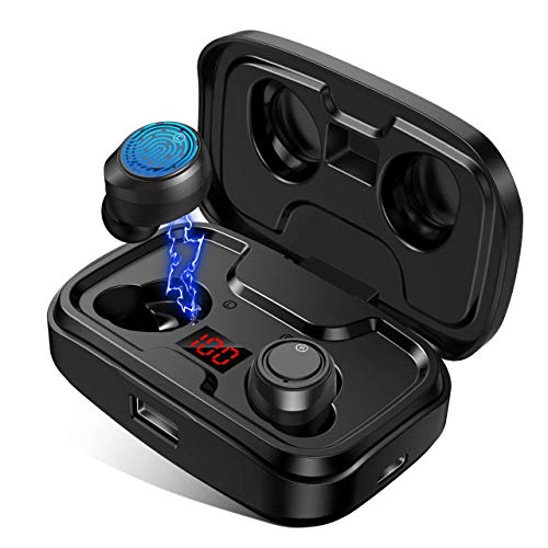 Bluetooth Kopfhörer in Ear, Kopfhörer Kabellos Sports HD HiFi Stereo, Wireless Earbuds CVC8.0 Noise Canceling mit 3000mAh Ladebox 105 Std. Spielzeit Mikrofon LED Anzeige für Smartphone und PC