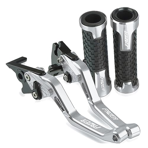 Ersatzhebelsatz Motorrad Bremse Kupplung Hebel Griff Griffe Lenker Bremsen Für Yamaha FZ1 FAZER FZ1 FAZER 2001 2002 2003 2004 2005(Silver)
