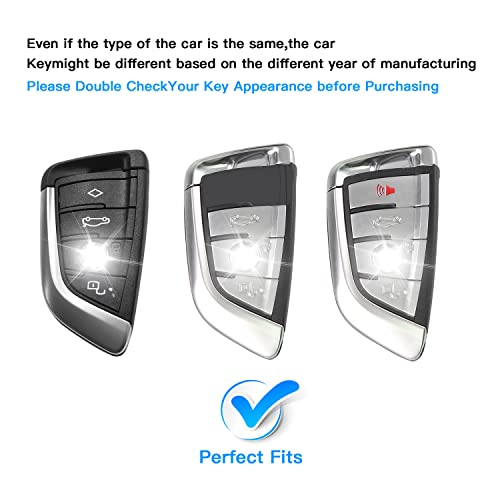 Qbuc For Bmw Key Fob Cover, Tpu Car Key Case Protector With Keychain Compatible With Bmw 2 5 6 7 Seriesx1 X2 X3 X5 X6, Blue #TOP1