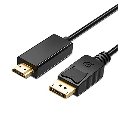 DP to HDMI Cable 6FT, Utoty Gold Plated 4K DisplayPort to HDMI Adapter Cable Support Audio for 1080p HDTV, Monitor, Projector and DP Enabled Devices