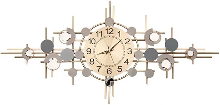 Large Wall Clock for Living Room Decor, 18.5 H x 37.8" W Modern Luxury Art Design Clock for Bedroom, Office, Home