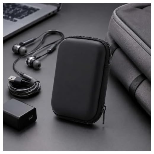 1PCS Portable Mini Storage Bag, Hard EVA Headphone Carrying Case With Zipper, Can Store Charger And Data Cable, Black