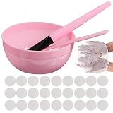 BETOOKY DIY Gesichtsmasken Herstellungsset 1 Set aus Kunststoff und Vliesstoff, rosa, mit Schüssel, ideal für Frauen zur Anwendung zuhause und Shop