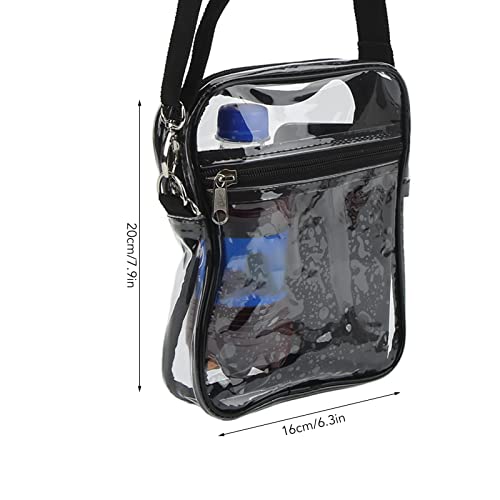 Bolsa mensageiro transparente, bolsa de ombro em PVC de ajuste de grande capacidade, bolsa mensageir