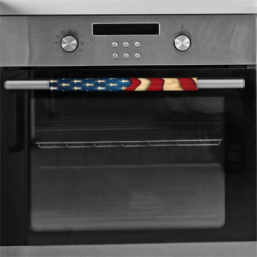 Image of Pardick 4th of July USA Flag Refrigerator Door Handle Covers Set of 2 Washable Fridge Dishwasher Oven Mocrowave Door Decor Protector Handle Cover Keep Your Kitchen Appliance Clean
