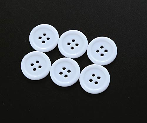 Ganssia 23/32 Inch (17.5Mm) White Color Buttons Sewing Flatback Button For Shirt Garment Sewing Or Crafts Pack Of 100 Pcs #TOP2