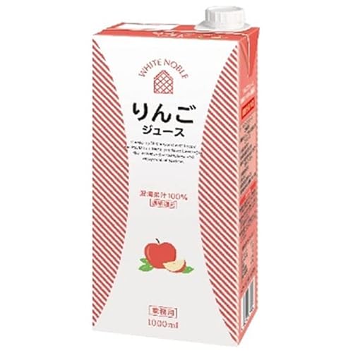 三井農林 ホワイトノーブル りんごジュース 1000ml紙パック×6本入