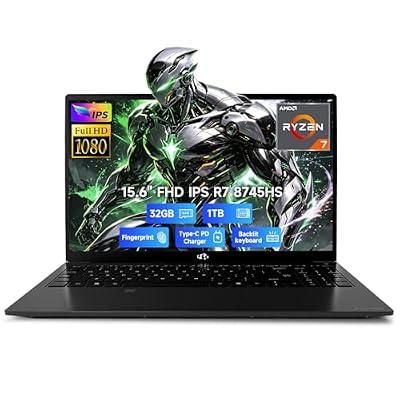 NIMO 15.6" Light-Gaming-Laptop, AMD Ryzen 7 8745HS, 32GB DDR5 1TB NVMe SSD, Radeon 780M Laptop Computer for Content Creators Designers with 100W PD USB 4.0 Backlit Keyboard, Fingerprint, 2-Yr-Warranty