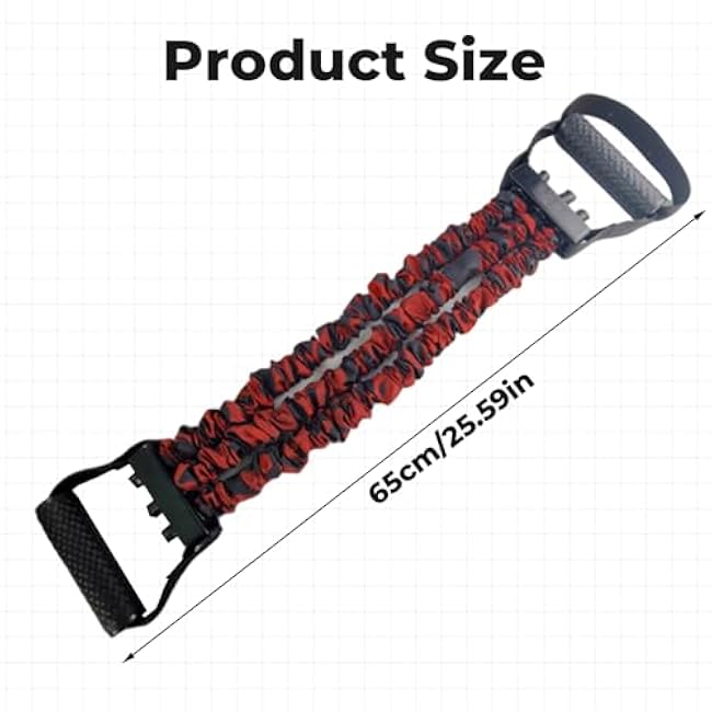 Chest Expander, 25.6 Inch Natural Latex 3-Hole Resistance Bands with Handles Adjustable Shoulder Stretcher for Men Women Fit