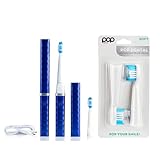 Pop Sonic USB Charge Anywhere Toothbrush (Navy) Bonus 2 Pack Replacement Head | Rechargeable Toothbrush w/Up to 40,000 Brush Strokes/Minute