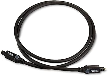 Amazon Basics Toslink Digital Optical Audio Fiber Optic Cable, Multi-Channel, for Sound Bar, Audio System, Home Theatre, Gold-Plated Connectors, 3.3 Feet, Black