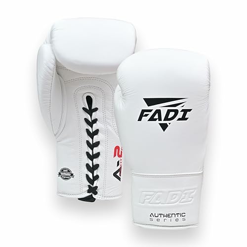 Fadi Sports A2 Lace Up Boxing Gloves for Men and Women, Full Grain Cowhide Leather Professional Training and Sparring Gloves for Heavy Bag, Muay Thai, Kickboxing and MMA