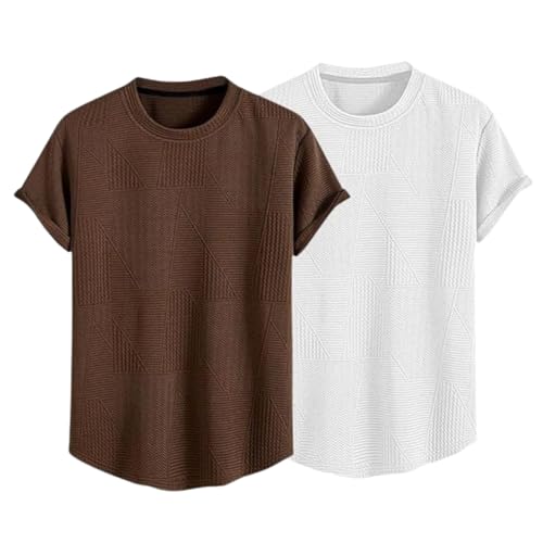 Image of GRECIILOOKS T Shirt for Men Poly Cotton | Textured Oversized Fit Man t-Shirt | Round Neck Half Sleeve Men t-Shirt's (Available in Plus Size)