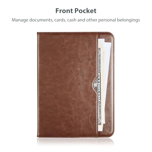 ProCase for iPad A16 11th Generation 11” 2025/iPad 10th Generation 10.9” 2022 with Pencil Holder, iPad 11/10 PU Leather Case Business Stand Cover Smart Folio with Hand Strap Front Pocket -Brown — view 5