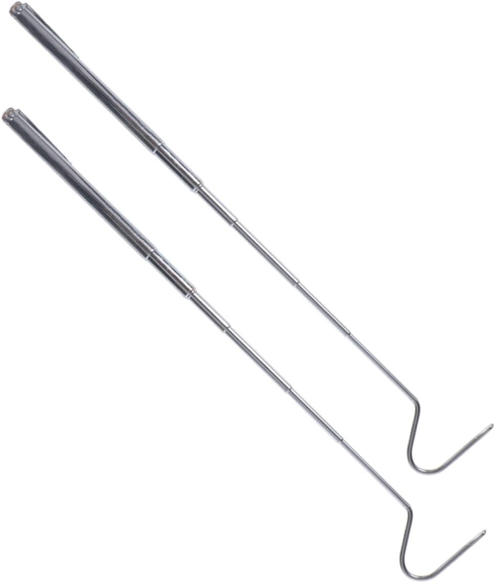 ORFOFE 2pcs Sturdy Snake Grabbers Stainless Steel Extendable Reptile Hooks for Safe Snake Handling Lightweight Smooth Design for Reptile Enthusiasts